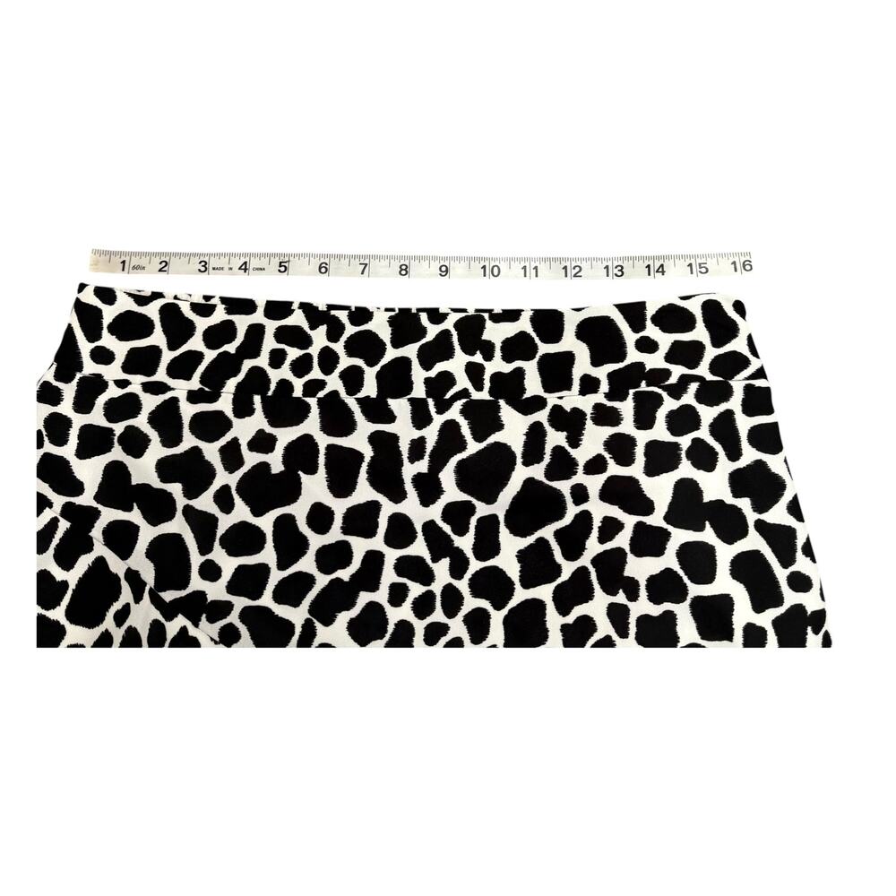 INC International Concepts Skirt Size 10 Black White Animal Print Lined - Picture 4 of 8